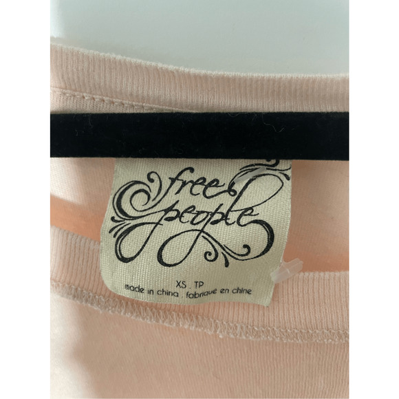 Free People Tee Shirt Still Got It Lagen Look  Bell Sleeve Baby Pink Top - Picture 5 of 8